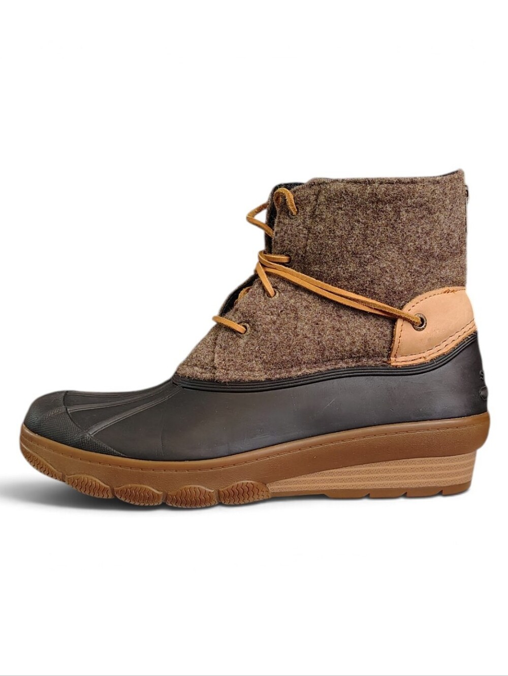Sperry Top-Sider Saltwater Wedge Wool Duck Boots Lined Waterproof Women's Size 9